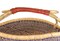 African Bolga Basket | Genuine Leather Handle | Woven Handmade Fair Trade Product | 100% Authentic Ghanaian | 16-18 Inches Across | Indigo Blue - Diamond Pattern | The Bead Chest